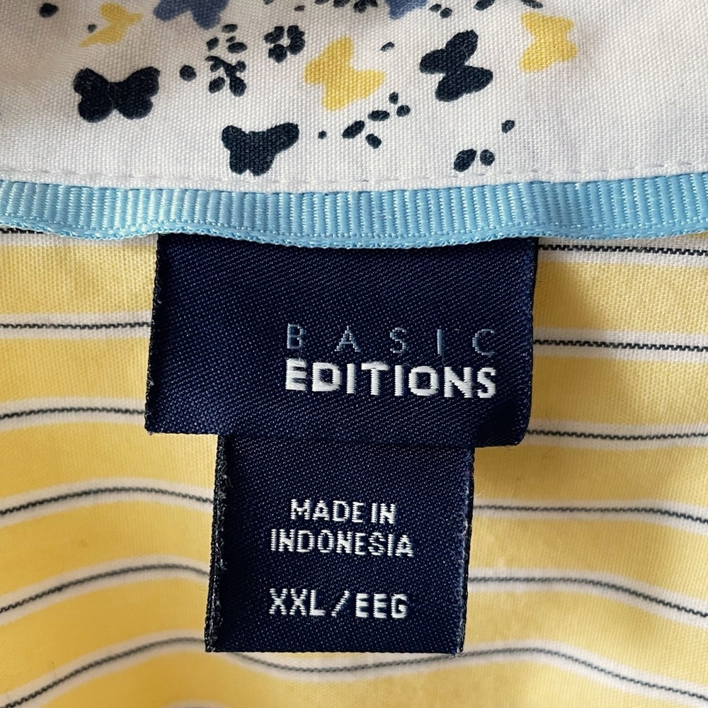 Basic Editions Yellow Button Down Shirt Size XXL - Picture 3 of 14